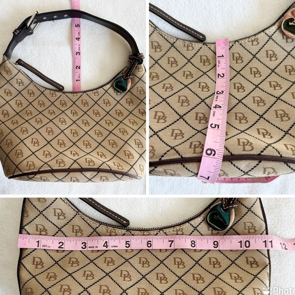 Dooney and Bourke Y2K Vintage Signature Logo Bucket Crescent Hobo Y2K Handbag - Picture 15 of 16